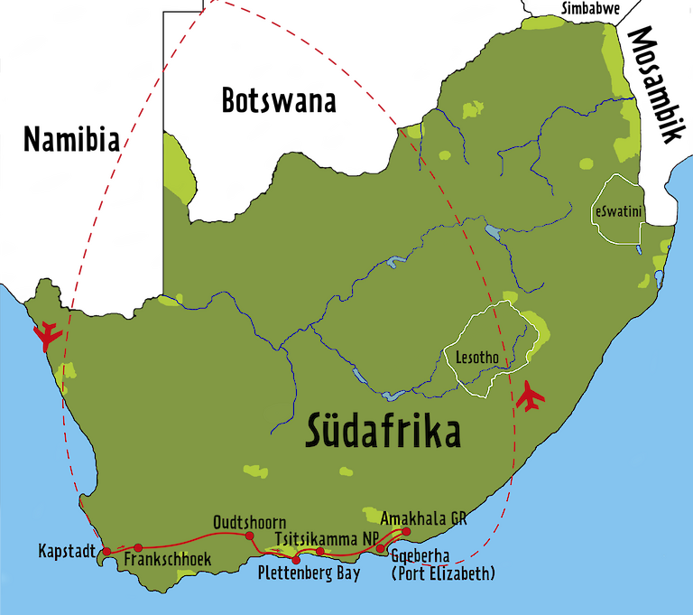 za familienreise entlang der garden route karte.768x0